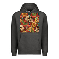 Charcoal Heather western skull aztec seamless pattern Premium Hoodie - BundleAndBundleShop