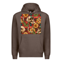 Coffee western skull aztec seamless pattern Premium Hoodie - BundleAndBundleShop