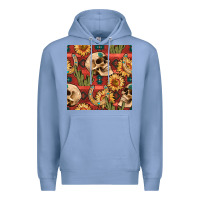 Colony Blue western skull aztec seamless pattern Premium Hoodie - BundleAndBundleShop