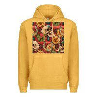 Mustard western skull aztec seamless pattern Premium Hoodie - BundleAndBundleShop