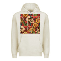 Oatmeal Heather western skull aztec seamless pattern Premium Hoodie - BundleAndBundleShop