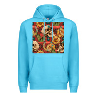 Ocean Blue western skull aztec seamless pattern Premium Hoodie - BundleAndBundleShop