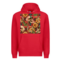 Red western skull aztec seamless pattern Premium Hoodie - BundleAndBundleShop