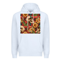 White western skull aztec seamless pattern Premium Hoodie - BundleAndBundleShop