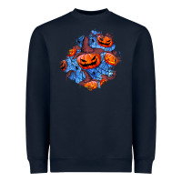 Navy halloween pumpkin patch  5 Heavyweight Sweatshirt - BundleAndBundleShop