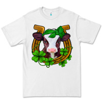 White lucky horseshoe 4 leaf clover baby calf Premium Tee - Jasminsmagicworld