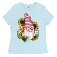 Easter Gnomes Egg Carrot Sunflowers Ladies Tee | Teevron