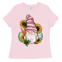 Bubblegum Pink easter gnomes egg carrot sunflowers Ladies Tee - RanaPortraitStore