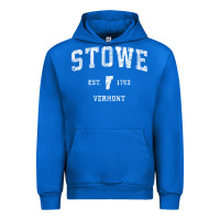 Cobalt Stowe Vermont Vt Vintage Athletic Sports Urban Hoodie - minhPixels