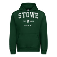 Forest Green Stowe Vermont Vt Vintage Athletic Sports Urban Hoodie - minhPixels