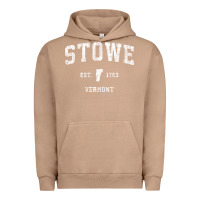 Pigment Burro Stowe Vermont Vt Vintage Athletic Sports Urban Hoodie - minhPixels