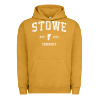 Pigment Peanut Butter Stowe Vermont Vt Vintage Athletic Sports Urban Hoodie - minhPixels