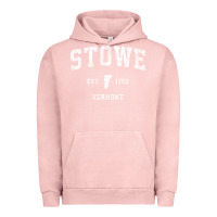 Pigment Salmon Stowe Vermont Vt Vintage Athletic Sports Urban Hoodie - minhPixels