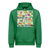 Emerald Planes, Trains, and Automobiles pattern Chiffon Top Urban Hoodie - minhPixels