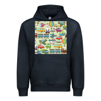 Navy Planes, Trains, and Automobiles pattern Chiffon Top Urban Hoodie - minhPixels