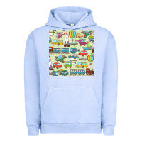 Pigment Grape Ice Planes, Trains, and Automobiles pattern Chiffon Top Urban Hoodie - minhPixels