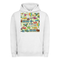 Pigment Lunar Rock Planes, Trains, and Automobiles pattern Chiffon Top Urban Hoodie - minhPixels