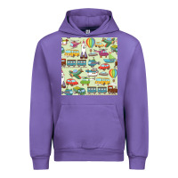 Tulip Planes, Trains, and Automobiles pattern Chiffon Top Urban Hoodie - minhPixels