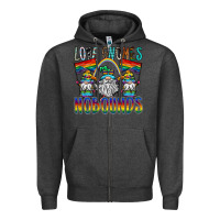 Charcoal Heather love gnomes nobounds Zipper Hoodie - SublimationCraftShop
