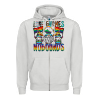 Dove Grey love gnomes nobounds Zipper Hoodie - SublimationCraftShop