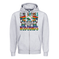 Heather Grey love gnomes nobounds Zipper Hoodie - SublimationCraftShop
