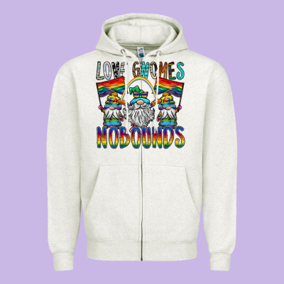 Love Gnomes Nobounds Zipper Hoodie Designed By Sublimationcraftshop