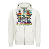 Oatmeal Heather love gnomes nobounds Zipper Hoodie - SublimationCraftShop