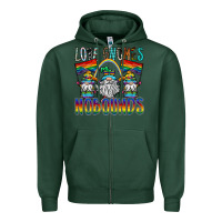 Sports Green love gnomes nobounds Zipper Hoodie - SublimationCraftShop