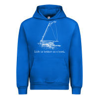 Cobalt Life Is Better On A Boat Sailboat Sketch Cool Sailing Gifts Urban Hoodie - minhPixels