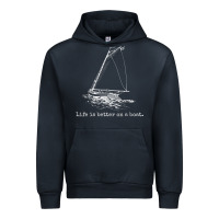 Navy Life Is Better On A Boat Sailboat Sketch Cool Sailing Gifts Urban Hoodie - minhPixels
