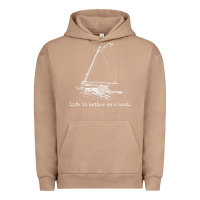 Pigment Burro Life Is Better On A Boat Sailboat Sketch Cool Sailing Gifts Urban Hoodie - minhPixels