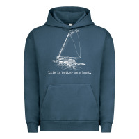 Life Is Better On A Boat Sailboat Sketch Cool Sailing Gifts Urban Hoodie | Teevron