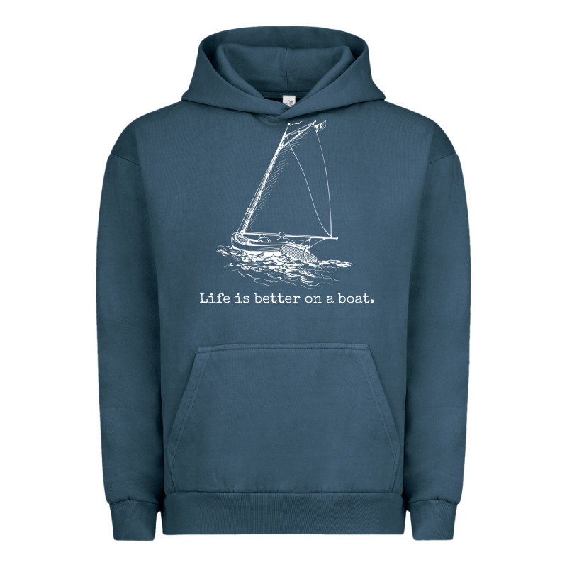 Life Is Better On A Boat Sailboat Sketch Cool Sailing Gifts Urban Hoodie by minhPixels | Teevron