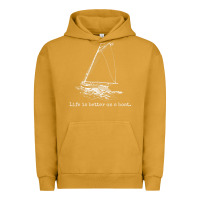 Pigment Peanut Butter Life Is Better On A Boat Sailboat Sketch Cool Sailing Gifts Urban Hoodie - minhPixels