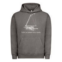 Pigment Tornado Life Is Better On A Boat Sailboat Sketch Cool Sailing Gifts Urban Hoodie - minhPixels