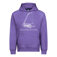 Tulip Life Is Better On A Boat Sailboat Sketch Cool Sailing Gifts Urban Hoodie - minhPixels