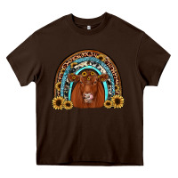 Chocolate Brown red angus rainbow Heavy Core Tee - JahusDesignShop