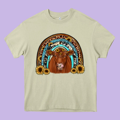 Red Angus Rainbow Heavy Core Tee Designed By Jahusdesignshop