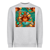 Thanksgiving  Turkey Seamless Pattern Heavyweight Sweatshirt | Teevron