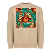 Mushroom thanksgiving  turkey seamless pattern Heavyweight Sweatshirt - BundleAndBundleShop