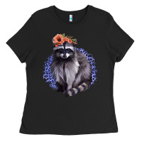 Black Raccoon with Flowers Ladies Tee - Bettercallsaul