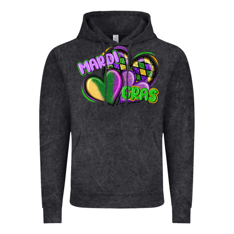 Mardi Gras Heart Vintage Hoodie by CowGirlArtShop | Teevron