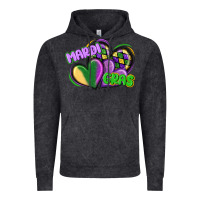 Vintage Black mardi gras heart Vintage Hoodie - CowGirlArtShop