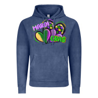 Vintage Denim mardi gras heart Vintage Hoodie - CowGirlArtShop