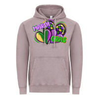 Vintage Zinc mardi gras heart Vintage Hoodie - CowGirlArtShop