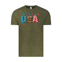 Vintage Olive USA 4th of july Vintage Tee - HowdyJamesFarm
