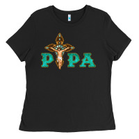 Black Papa Jesus with Cross Ladies Tee - Bettercallsaul