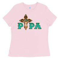 Bubblegum Pink Papa Jesus with Cross Ladies Tee - Bettercallsaul