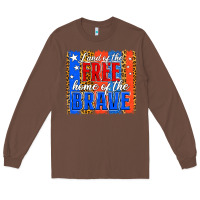 Chestnut land of the free th of july brushstroke Long Sleeve Tee - Jasminsmagicworld