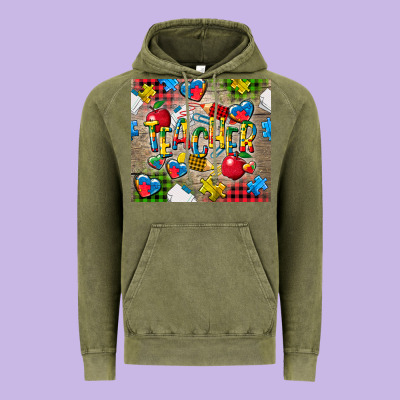 Teacher Autism Vintage Hoodie Designed By Cowgirlartshop